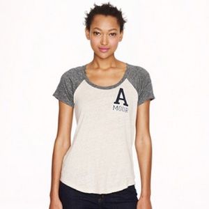 J. Crew "Amour" Linen Baseball Tee